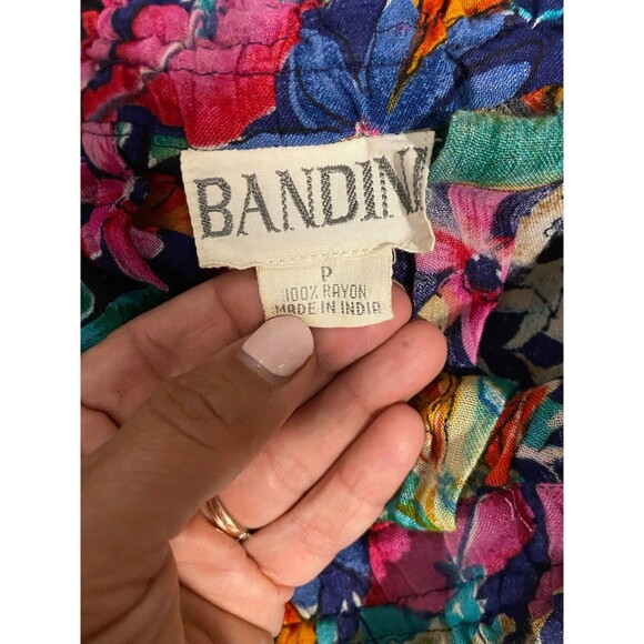 Bandini Floral Printed Harem Pants Hippie Festival 100% Rayon Size P - Picture 4 of 8